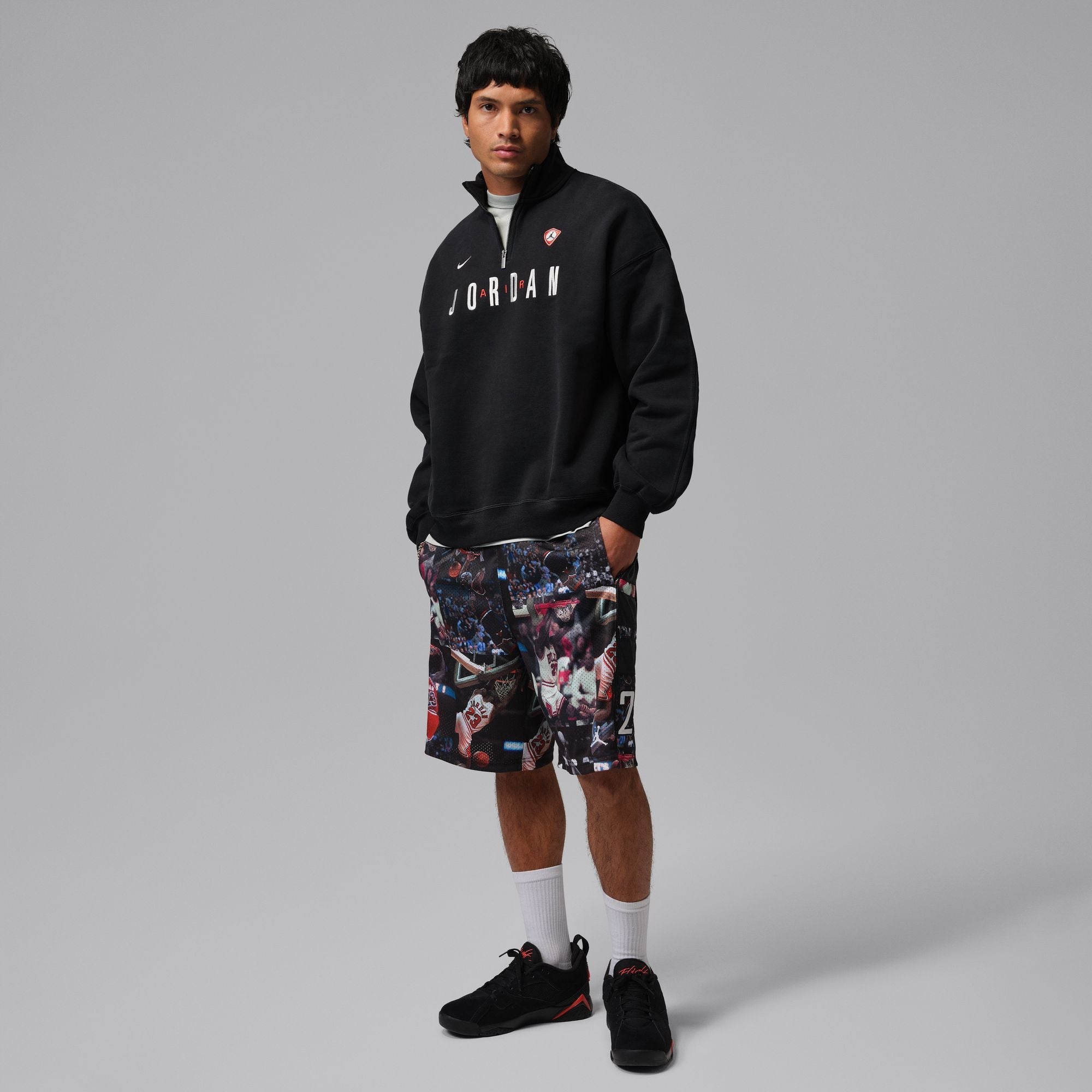Air Jordan Mens Fleece 1/4 Zip - Black