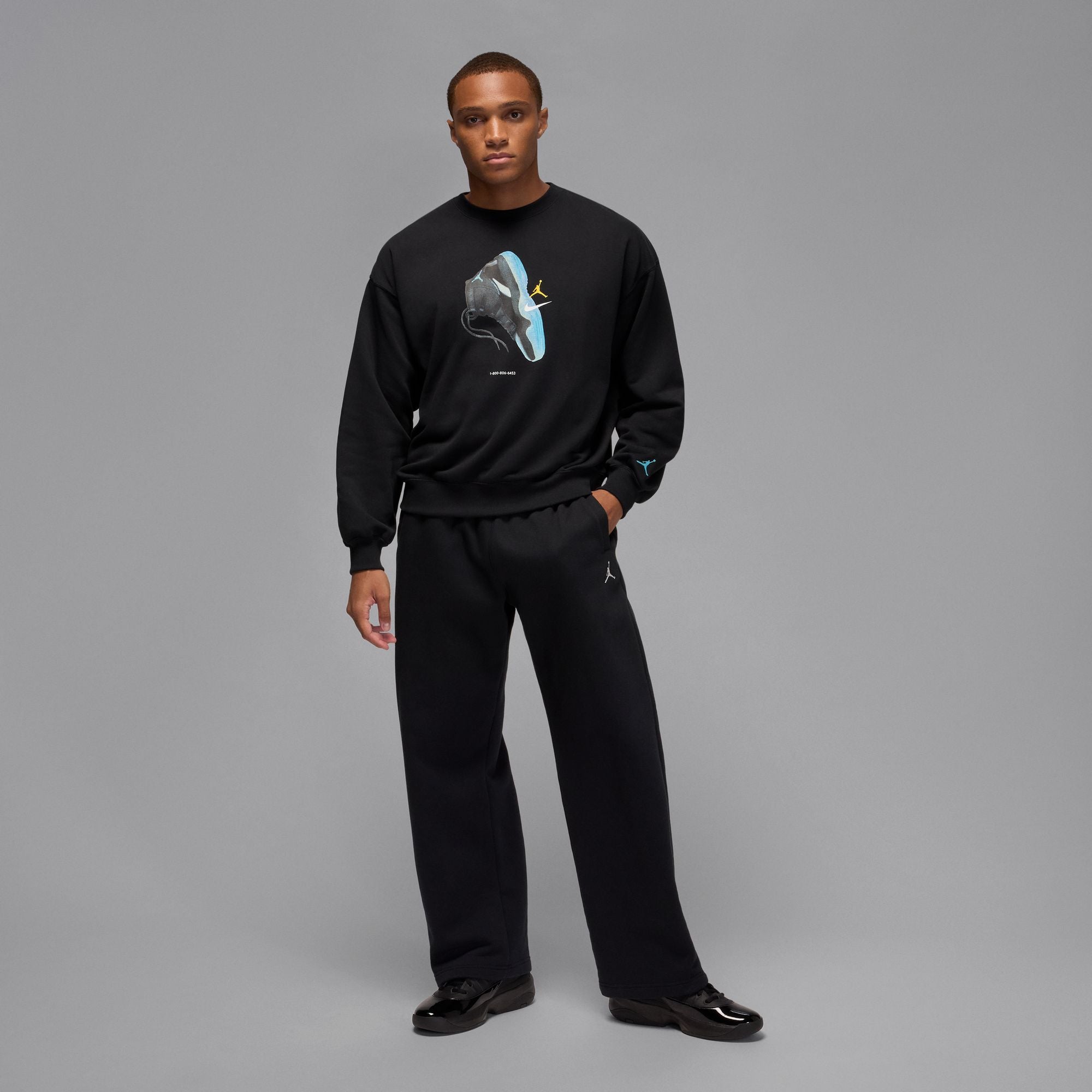 Air Jordan Mens Gamma Fleece Sweatshirt - Black